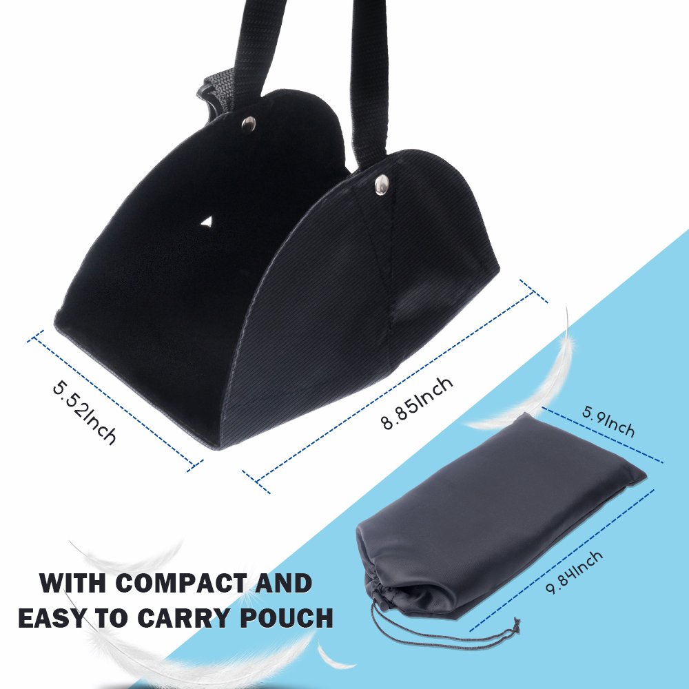 Foot Rest, MeanLove Portable Travel Accessories Footrest Flight Carry-on Foot Rest, Footrests Hammock with Adjustable Height  (Black)