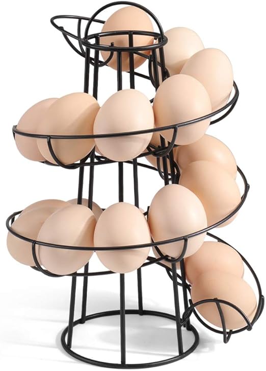 Iron Egg Holder Stand, Spiral Design Egg Storage Shelf, Spiraling