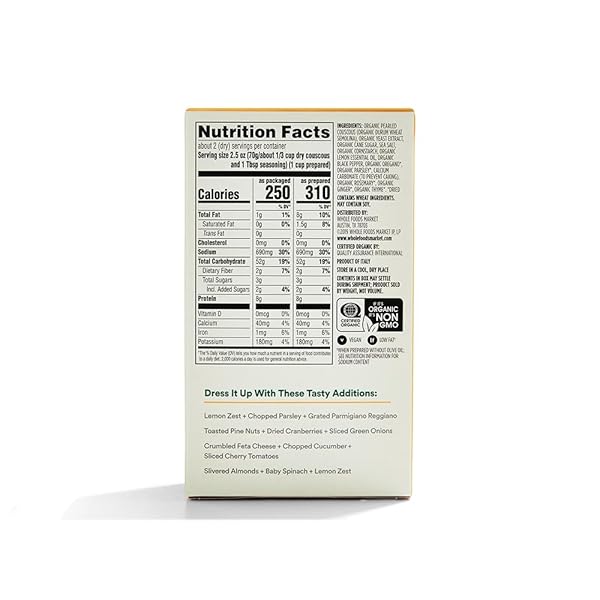 365 EVERYDAY VALUE, ORGANIC LEMON & HERB PEARLED COUSCOUS, 5 OZ
