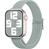 Slim Braided Stretchy Compatible with Apple Watch Band 38mm 40mm 41mm 42mm 44mm 45mm 46mm 49mm, Nylon Thin Solo Loop Elastic Straps for iWatch Bands Series 11 10 9 8 7 SE 6 5 4 3 2 1 Ultra