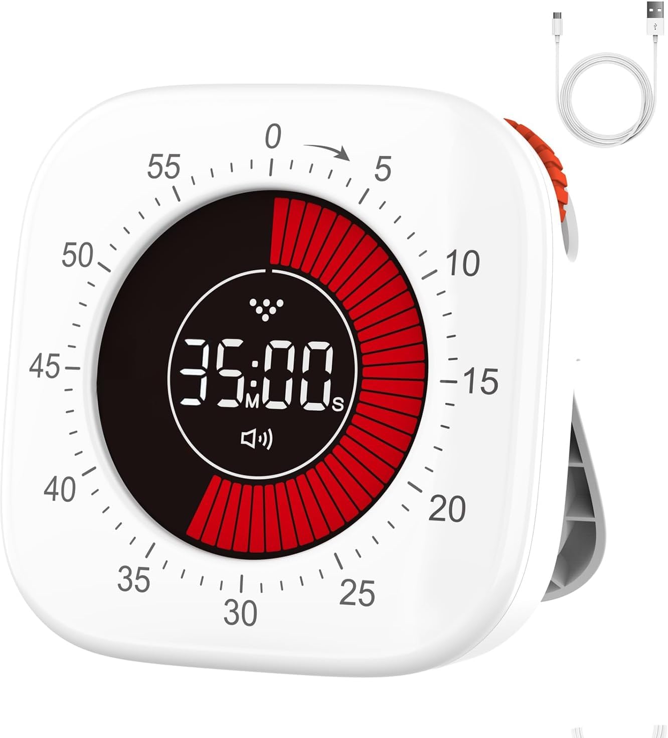 Visual Timer for Kids Rechargeable Magnetic Kitchen Timer Pomodoro Desk Digital Countdown for Cooking ADHD Productivity Classroom