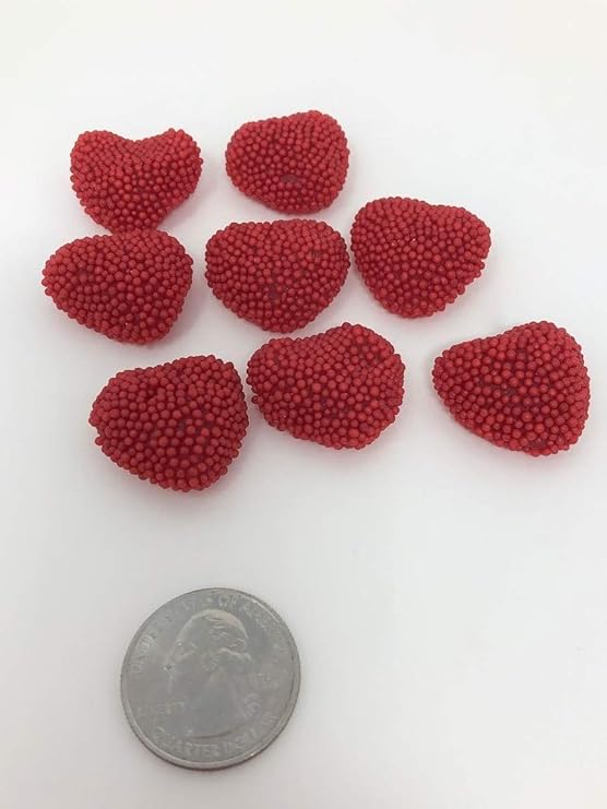 Jelly Belly Red Raspberry Hearts 5 pounds Nonpareil Hearts