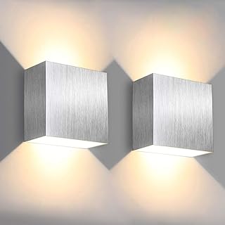LED Wandleuchte, SOLMORE 6W Innenwandleuchte mit Up / Down-Effekt, 3000K Warmweiß 500LM Wandlampe, Aluminium für Innen Modern Design AC85-265V, 2 Stück