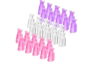 Acrylic Nail Soak Off Clips Reusable, TsMADDTs Gel Nail Polish Remover Clips 30Pcs, Nail Clips for Polish Removal, Nail Remover Clips with Different Color (Pink, Purple, White)