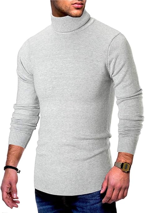 Amazon Co Jp メンズ ニット メンズセーター メンズタートルネックセータースリムフィットニット プルオーバーサーマルソリッド冬ロングスリーブジャンパーニットプルオーバーアウトウェア バレンタインの誕生日プレゼント Color Gray Size L ホーム キッチン