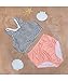 Mansy Women's 2PCS Tripe Padded Push Up High Waisted Bikini Swimsuit Swimwear
