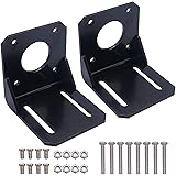 weideer 2Pcs 42mm Stepper Motor Mounting Bracket Alloy Steel L-Shape Fixed Seat for NEMA17 Stepper Motor with Screws and Nuts