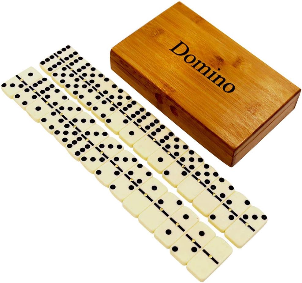 Zdada Double 6 Dominoes Set - Children Dominos Set for Adults Dominoes Double Six Set in Wooden Box