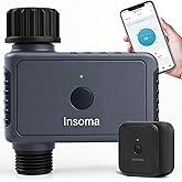 Insoma WiFi Sprinkler Timer, Water Timer for Garden, Smart Hose Timers with Hub Support 2.4GHz WiFi &amp; Bluetooth, Rain Delay &amp; Manual Watering, App/Voice Control Work with Alexa &amp; Google Assistant