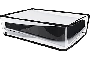 PlayVital Transparent Dust Cover for ps5, Horizontal Waterproof Dust Guard for ps5 Console, Anti Scratch Dust Proof Cover Sle