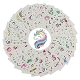 Hraindrop 350PCS Unicorn Temporary Tattoos for Kids Birthday Party, Girls Party Favors, Unicorn Party Supplies Party Favors(25Sheets)