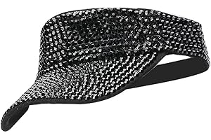 Gudessly Shiny Rhinestones Sport Sun Visor Adjustable Summer Cap Visor Caps for Women Men