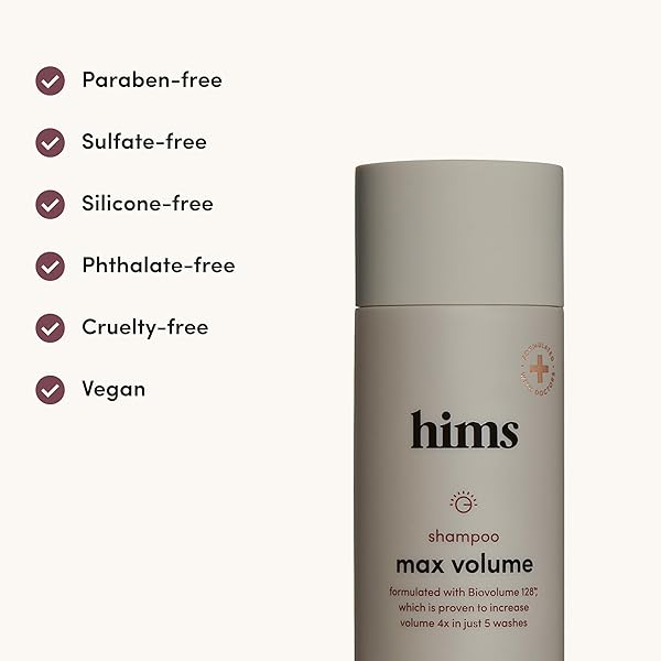 HIMS MAX VOLUME SHAMPOO – VOLUMIZING NATURAL SHAMPOO FOR MEN WITH BIOTIN – ADDS VOLUME, SHINE & BOUNCE – CITRUS SPICE – 6.4 FL OZ
