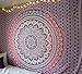 Queen Pink Tapestry Wall Hanging Ombre Wall Tapestry Indian Mandala Tapestry Bohemian Tapestry Hippie Tapestry Psychedelic Tapestry Wall Decor Large Boho Tapestries for Bedroom Dorm Decor