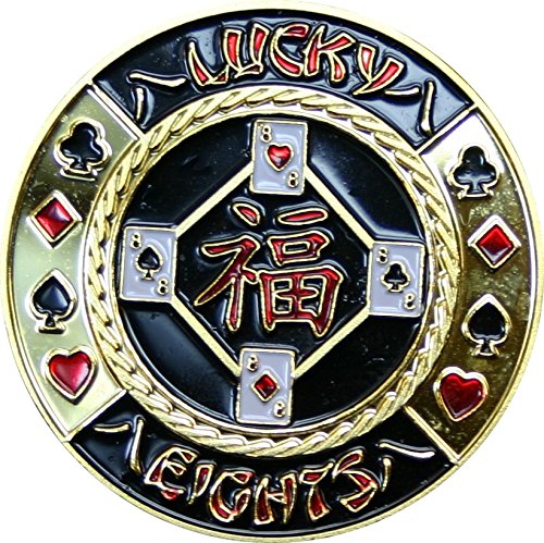 'Poker Card Guard "Lucky Eights Real Gold Plated