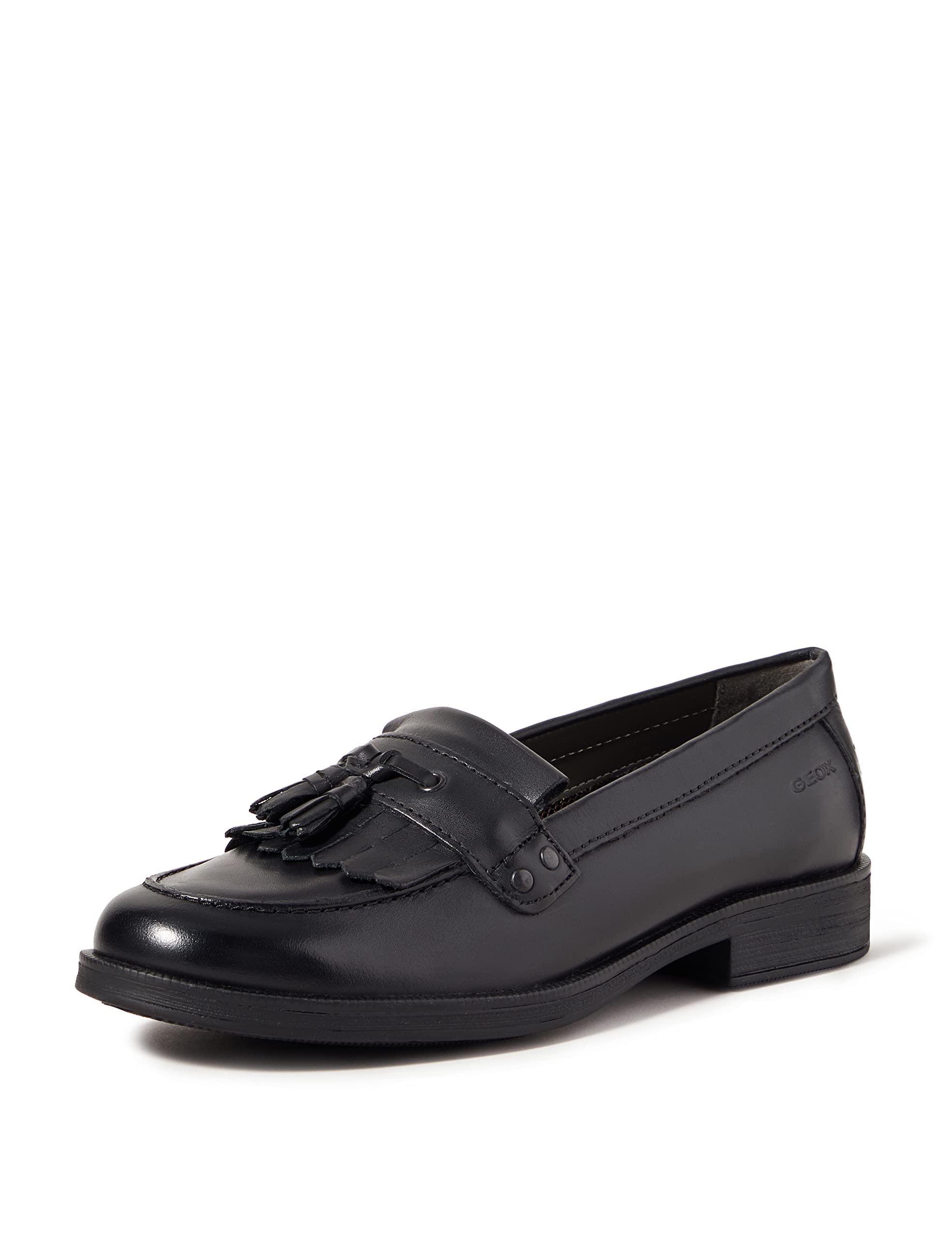 Geox Girls Jr Agata Moccasins, Black, 12.5 UK