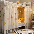 haozaikeji Bottom Bunk Bed Curtains Single Bed Tent Curtain Blackout Bed Drapes Dustproof Dormitory Bed Canopy Students Shading Bedding for Single Sleeper Loft Bed