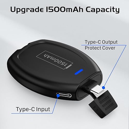 SHENMZ Mini Emergency Power Pod, [1500mAh] Keychain Portable