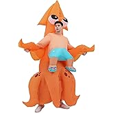 DIKYM Inflatable Squid Costume Adult Blow up Ocean Animal Suit Funny Deluxe Halloween Costumes Men Women for Carnival Cosplay Party