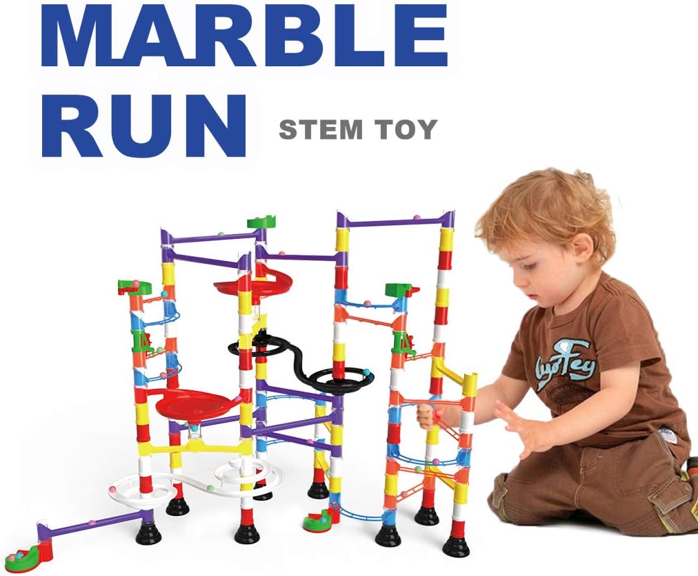 FunLittleToy 213Pcs Kids Marble Run Set for Marble Race Track Game