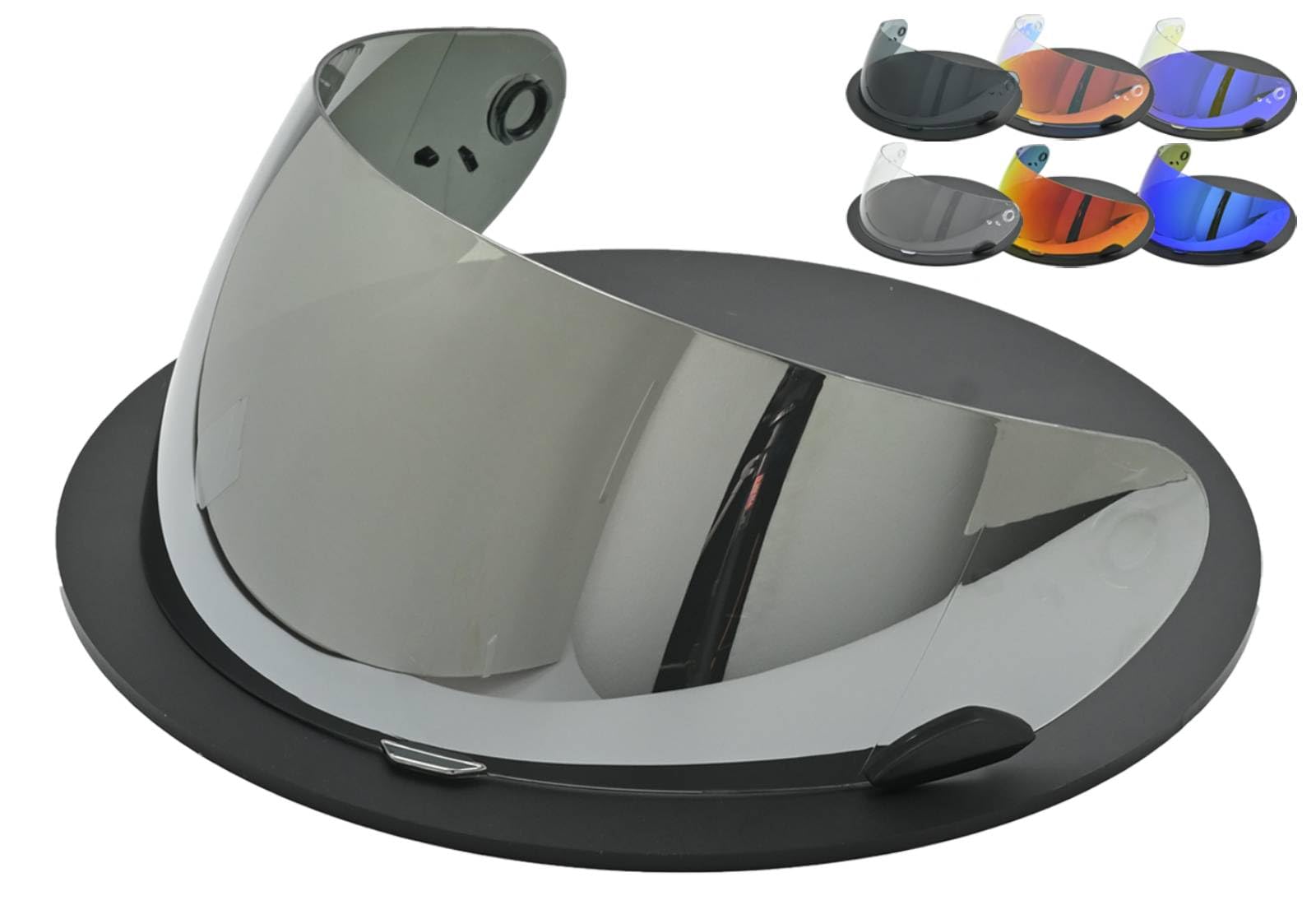 Photo 1 of Logto Replacement Motorcycle Helmet Visor Shield for Star RS-1 Vortex Qualifier Revolver Helmet Accessories Universal (Silver Plated)