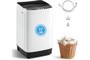 DOGHLY Portable Washing Machine, 17LBS Full Automatic Washer and Spinner, 10 Programs with Child Lock & Energy-Saving, Compact Laundry Wash Spin Dryer for Apartment RV Dorm Home