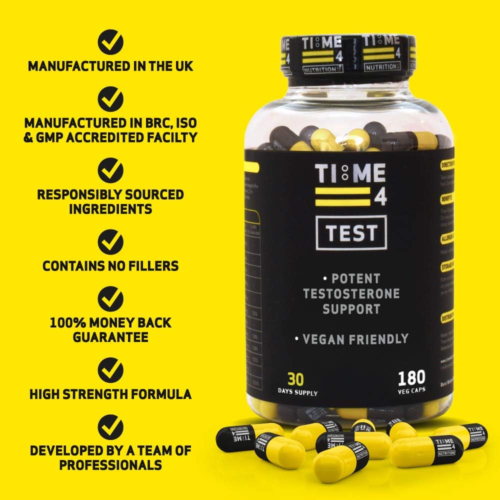 Time 4 Test, Testosterone Booster for Men High Strength Testosterone Support, Vegan Testosterone Boosters Supplements - Image 3