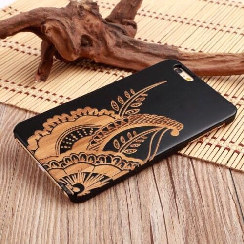 QDAOT iPhone 7 Plus Case, Maple Wood Cases For iPhone7 Plus Handmade Wooden Cases Craved Compared With Hard PC[Shockproof][Drop Protection]for Apple 7P (Shrub)