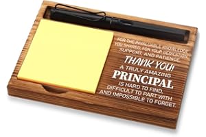 FOUGSTA Appreciation Gifts for Principal, New Job Gifts for Principal, Inspirational Office Decor Gifts for Principal,Wooden Sticky Note Holder With Inspirational Quotes,16.5 x 12 x 1.5 cm,XXN25