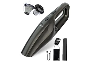 TANYO Car Vacuum Cordless, Portable Handheld Vacuum Cleaner with 120W Strong Suction Power and Stainless HEPA Filter, Rechargeable Mini Hand Held Vacuum Cleaner for Home, Office, Car, Pet, Dust