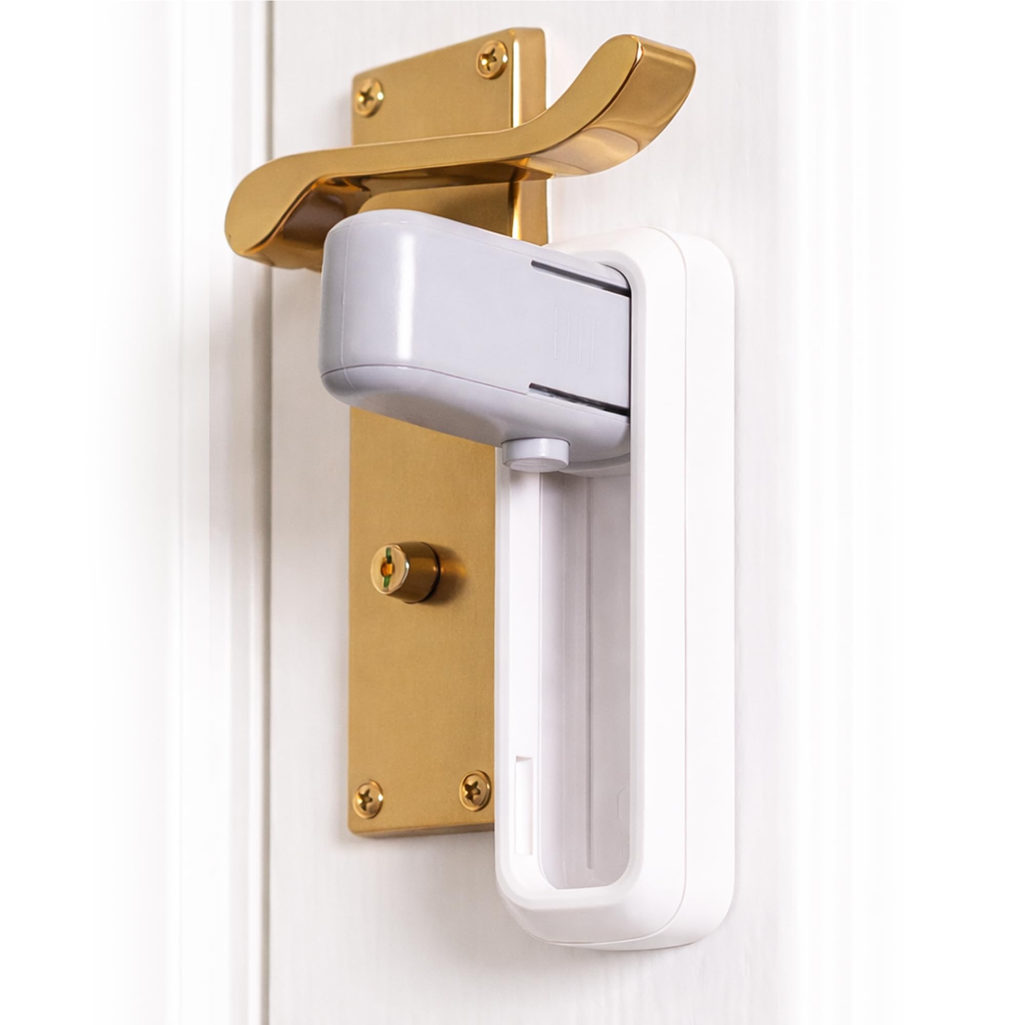 BeeGo® Door Lever Lock (2 Pack) – Child Safety Door Handle Lock Without Drilling, Strong Adhesive, Easy Install, No Tools