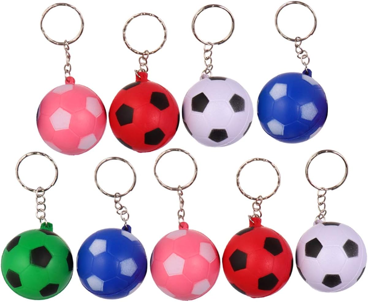Amosfun 9 Pcs Keychain with Charms Football Ball Keychain Ball Ball