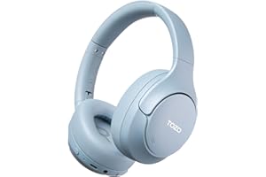 TOZO HT3 Hybrid Noise Cancelling Headphones, 90H Playtime Wireless Over Ear Bluetooth Headset, Spatial Audio AI Chat with 5 Mics, Supports Dual Connection and USB-C Input, with 32 EQ Music Modes