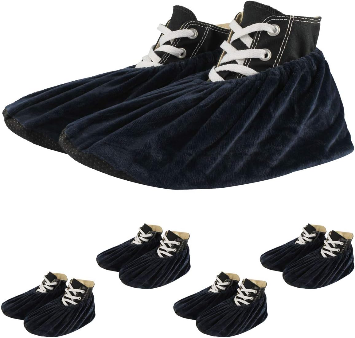 NKTM Shoe Covers, Shoe Covers Disposable Non Slip Waterproof Shoe Covers Shoe Cover Machine Disposable Shoe Covers Shoe Covers for Indoors Sneaker Shields Shoe Protector 5 Pairs 5.5-10 Size - Blue