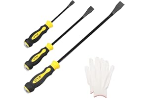 3Pcs Pry Bar Set, 8",12",18"Mechanic Hand Tools with Thicker Strike Cap Handle, Heavy Duty Pry Bar Tools for Prying, Demoliti