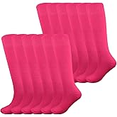 Fitliva Knee High Long Sports Socks Unisex Multicolor 3/6/12 Pairs