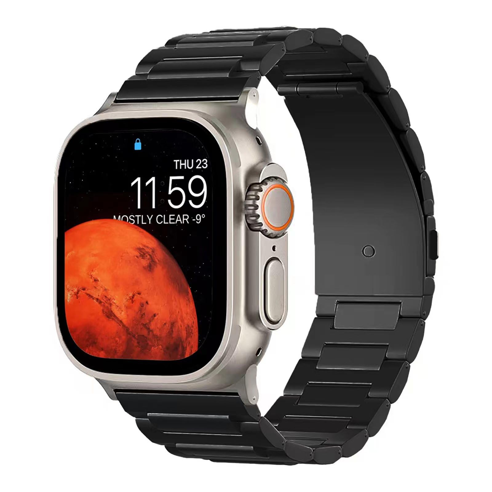 synsing Ultra 2 Titanium Band Compatible with Apple Watch Series 10 46mm Ultra 2 &49mm Metal Band (26mm Width) - Adjustable iWatch Strap - Titanium Color Match iWatch Wristband,Sliver