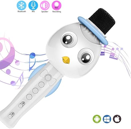 Lxxzz Dibujos Animados Inalambrico Bluetooth Karaoke Microfono Cambio De Sonido Magico Siete Luces De Color Diseno Simple Pequeno Y Portatil Amazon Es Hogar