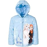Disney Frozen Girls Zip Up Puffer Jacket Toddler to Little Kid Sizes (2T - 7-8)