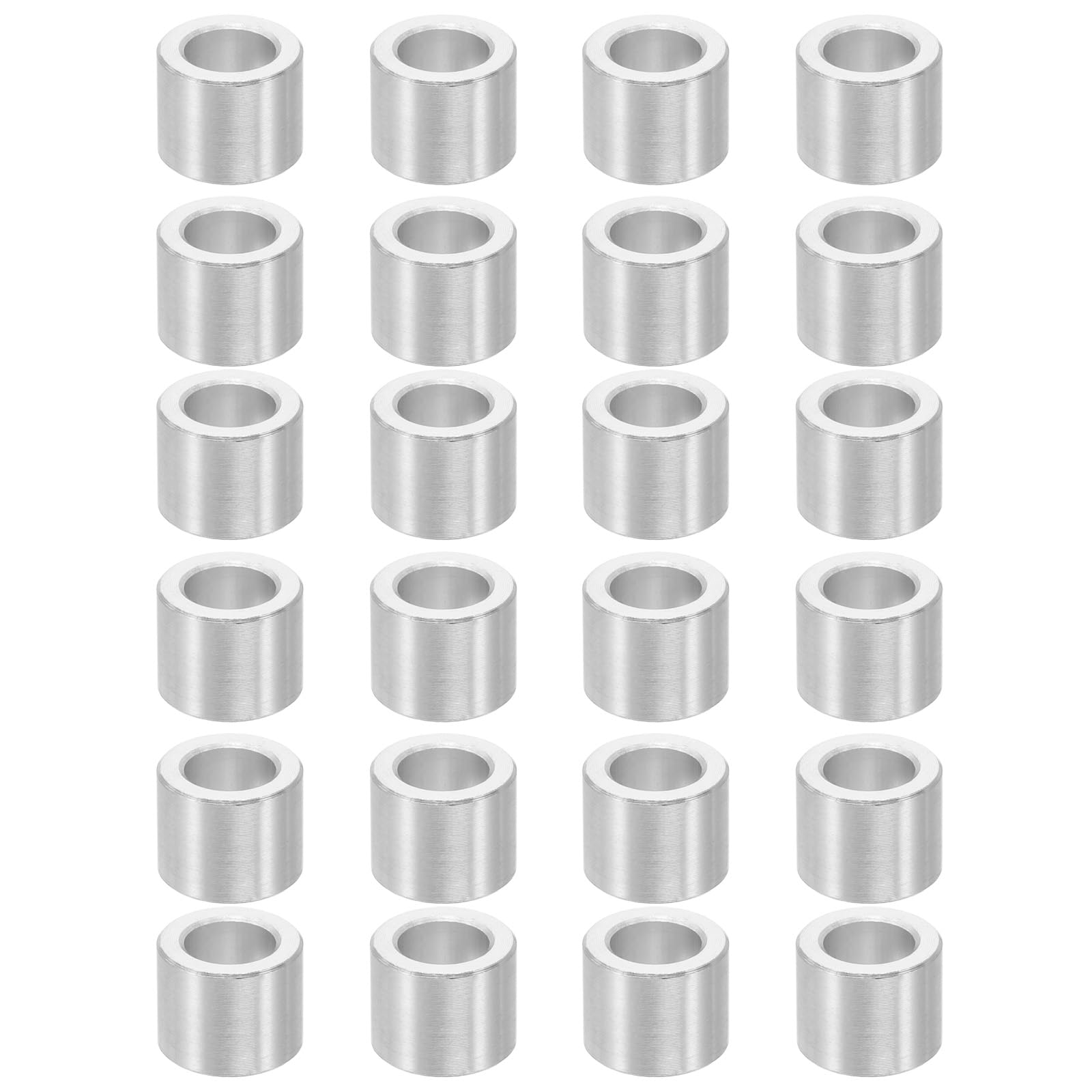 PATIKIL M6 Aluminum Spacers, 24 Pcs Metal Spacers Aluminum 6.2mm ID x 10mm OD x 8mm l Aluminum Spacer Screw Standoff Round for 1/4 or M6 Screw Bolts