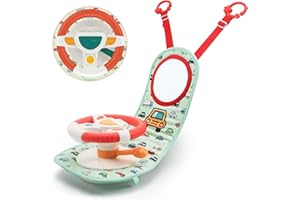 Happytime Musical Car Wheel Baby Toys, in-Car Wheel Musical Activity Play Center for Baby's Travel Companion Entertain and Relax Easier Drive with Sounds and Lights