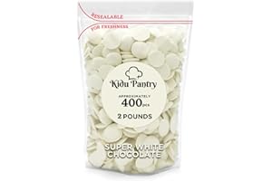 Kidu Pantry Super White Melting Chocolate Wafers 2 Pound Bulk In Resealable Bag - Valentine's Day Chocolate