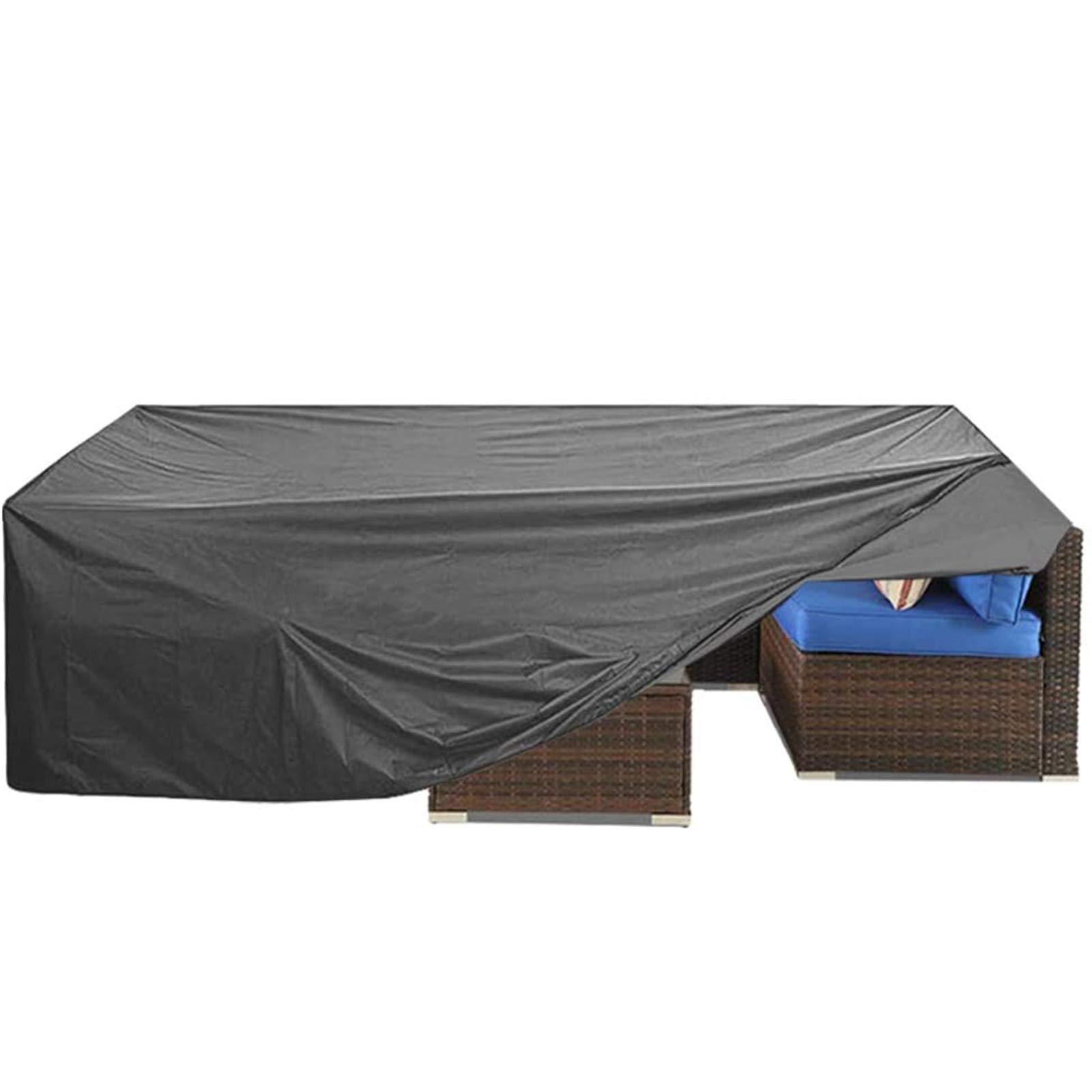Patio Furniture Covers, 100% Waterproof Outdoor Sectional Furniture Cover, 420D Durable Patio Cover for Outdoor Table and Chairs Set with Windproof Buckles Air Vents 126" L×64" W×29" H