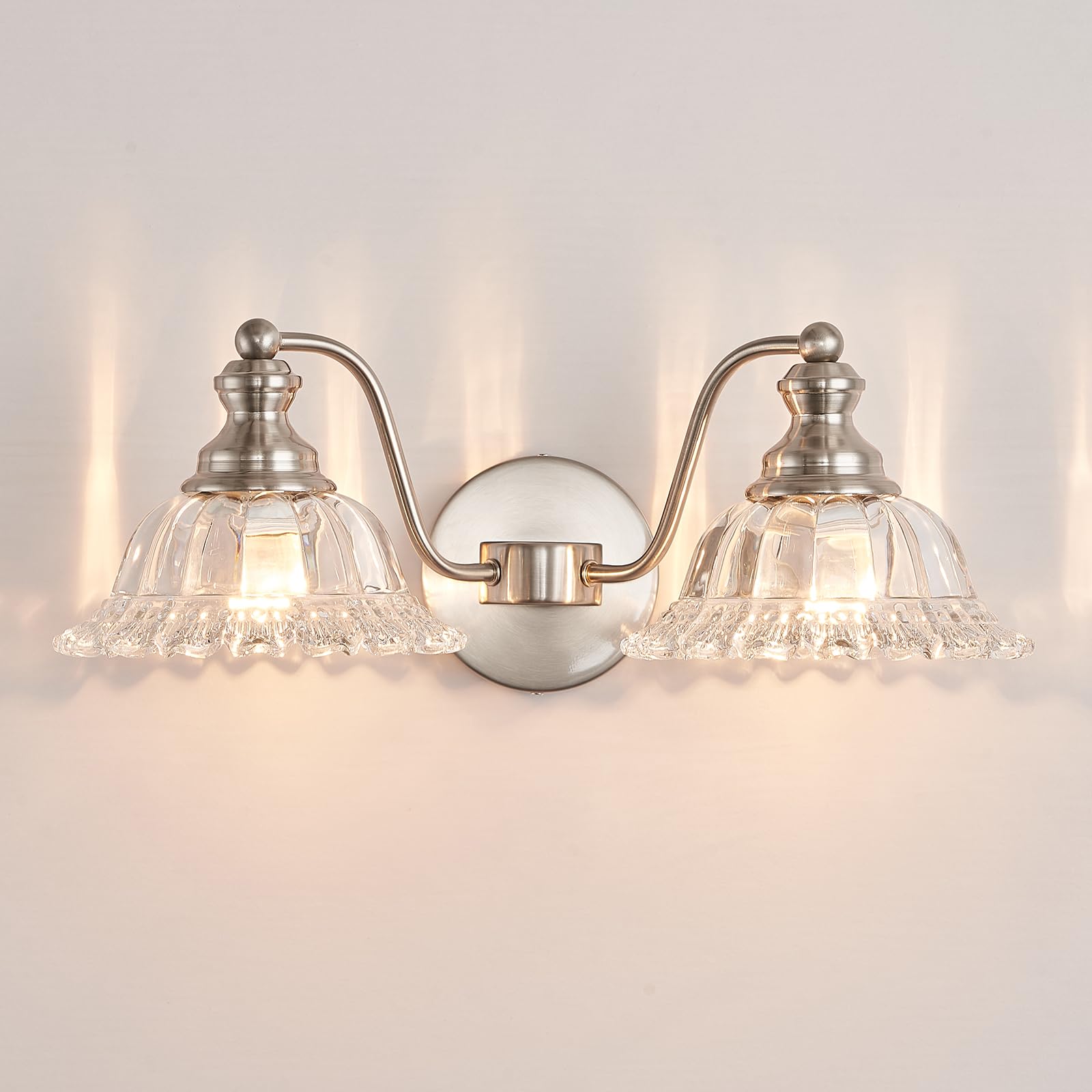 Photo 1 of XIEDUN Brushed Nickel 2 Light Vanity Lights Fixture Lights for Bathroom
