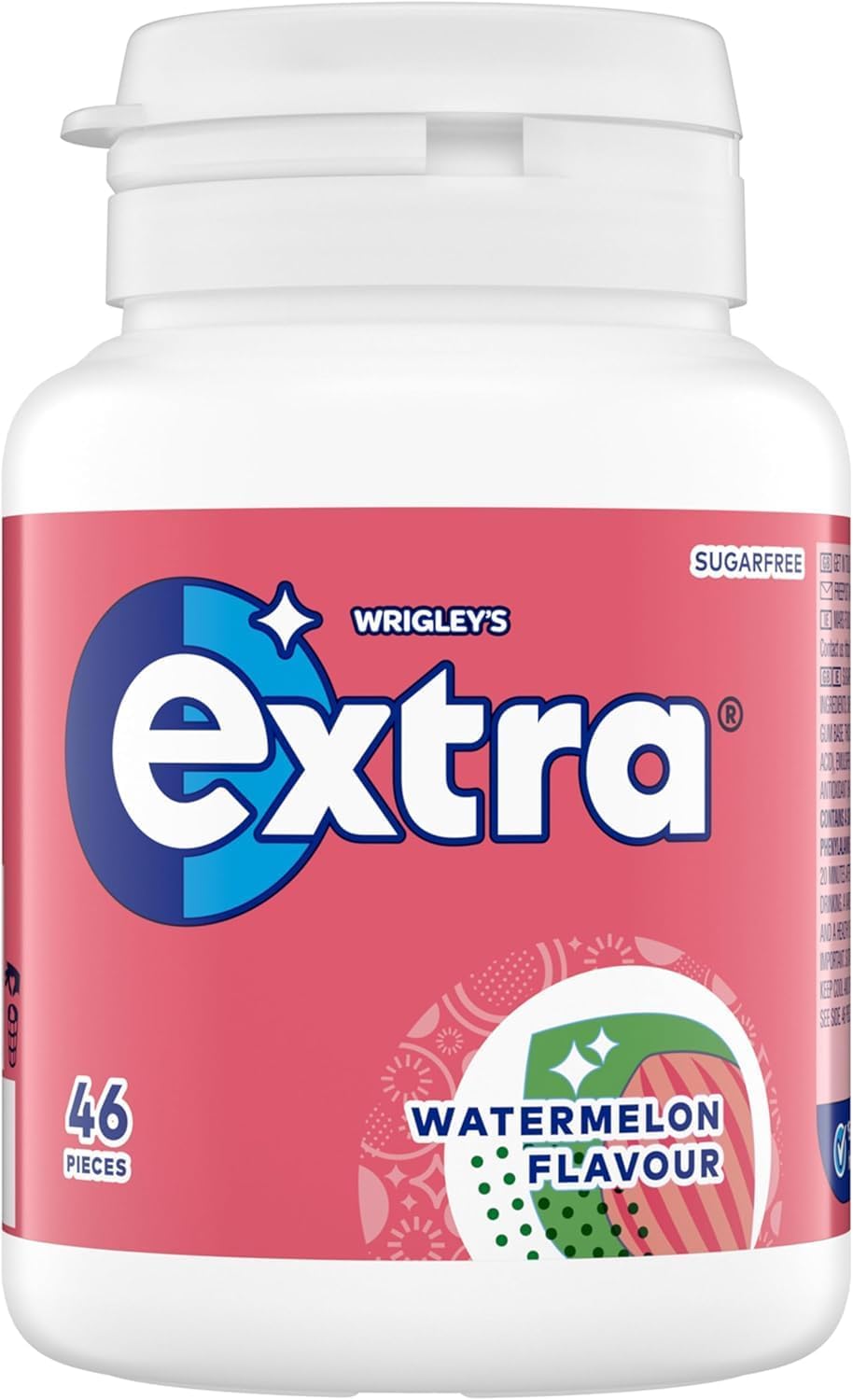 Mars Extra Watermelon Flavour Sugarfree Chewing Gum Bottle 46 Pieces