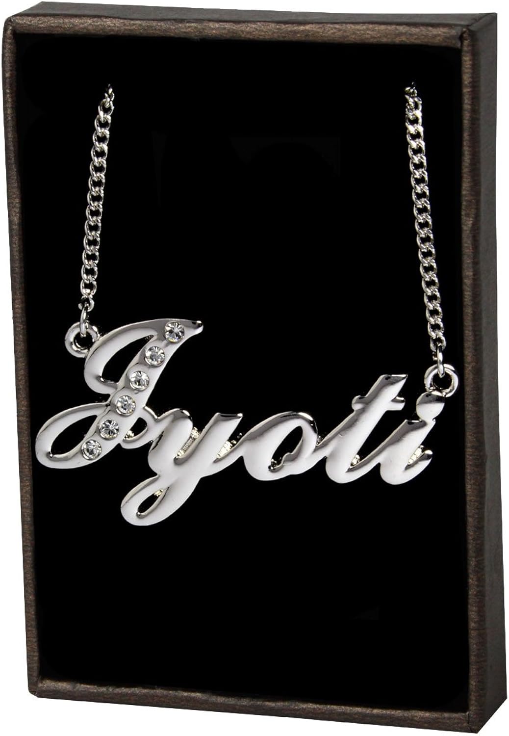 Indian Jyoti Name Necklace with 18 Carat GoldPlated with Personalised