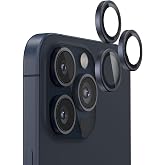 FLOLAB NanoArmour for iPhone 15 Pro Max Camera Lens Protector Durable, Tempered Glass Camera Cover, Aluminum Camera Ring, Anti Reflective TruColors Ultra Clear, and Easy to Install - Deep Blue
