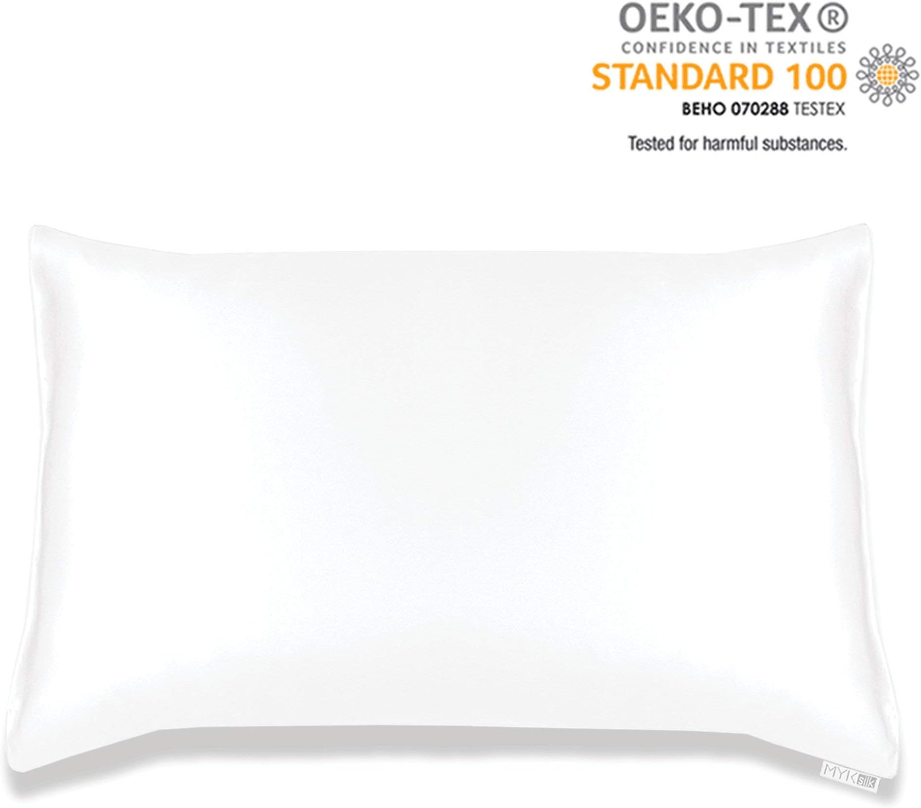 MYK Silk Pure Natural Mulberry Silk Pillowcase, 19 Momme with Both Sides Silk for Hair & Skin, Oeko-TEX, 600 TC, Curly Essential, Zipper Clousure, King, Pearl White