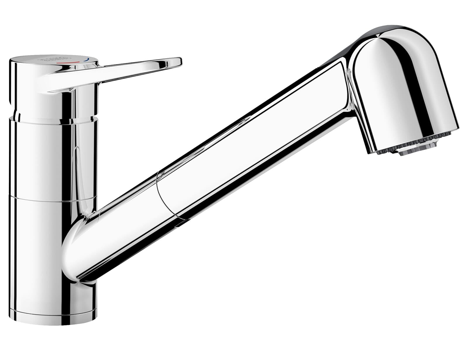 BLANCO WEGA-S II | Kitchen Mixer tap in Chrome | Low-Pressure | with Pull-Out Hose | Non-Return Valve | Ceramic Cartridge | Assured Water Quality & Water-Saving | [4.8x25.9x18.5 cm]
