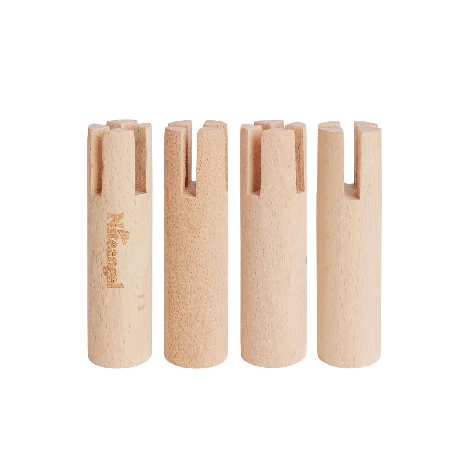 Niteangel Set of Beech Stilts for Elevating & Safely Setting Multi-Chamber Series Maze House or Hamster Wheel Platform (Set of 4 Stilts (4.33'' H))